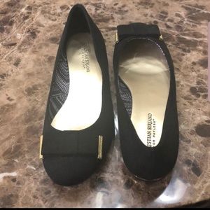 Christian Siriano black suede flats